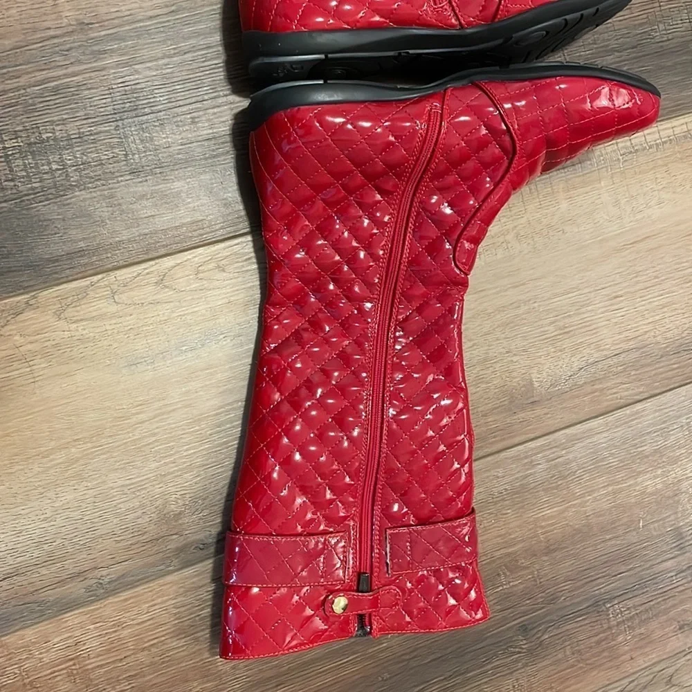 Primigi Red Quilted patent leather‎ boots size 36/5.5
